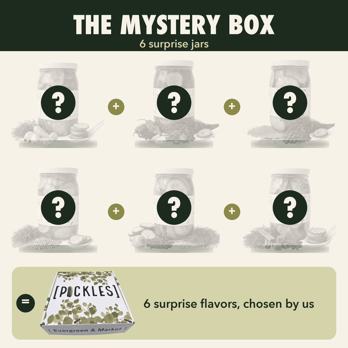 The Mystery Box: six [PICKLES] jars gift-boxed