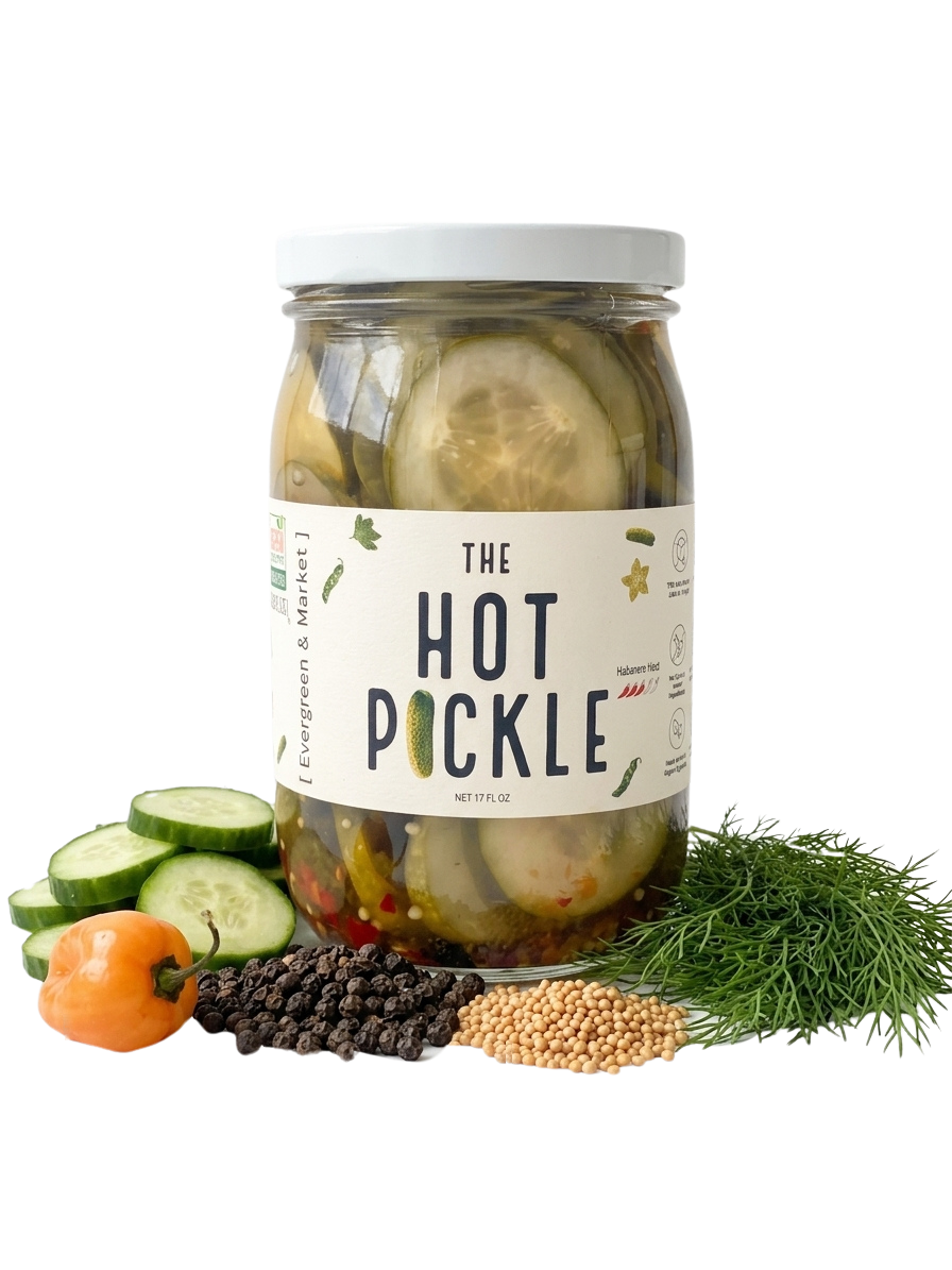 The Hot Pickle 17 oz jar by [PICKLES]