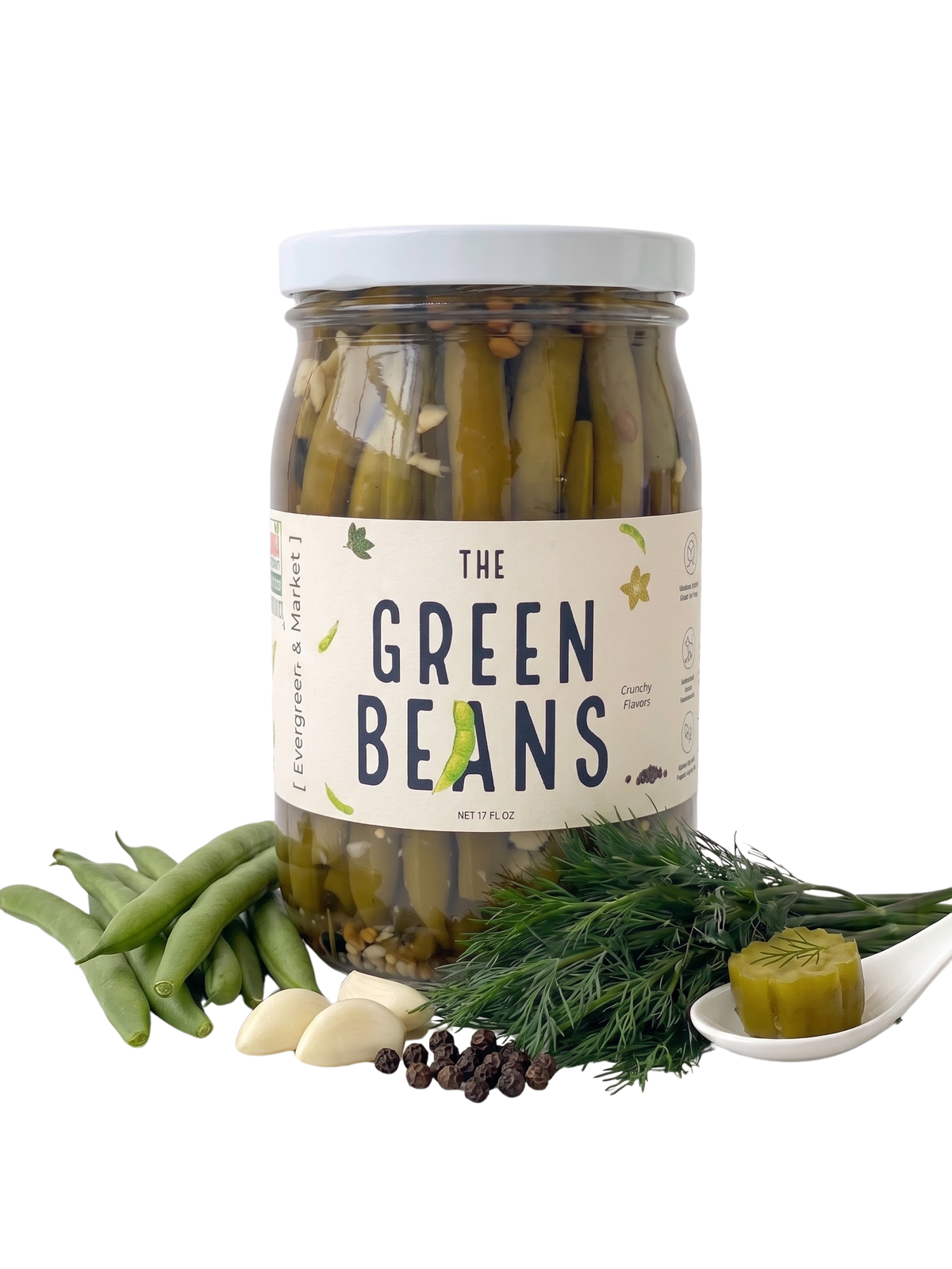 The Green Beans — 17 oz jar of pickled green beans by [PICKLES]