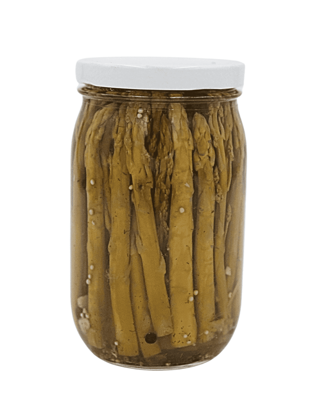 Jar of pickled asparagus spears