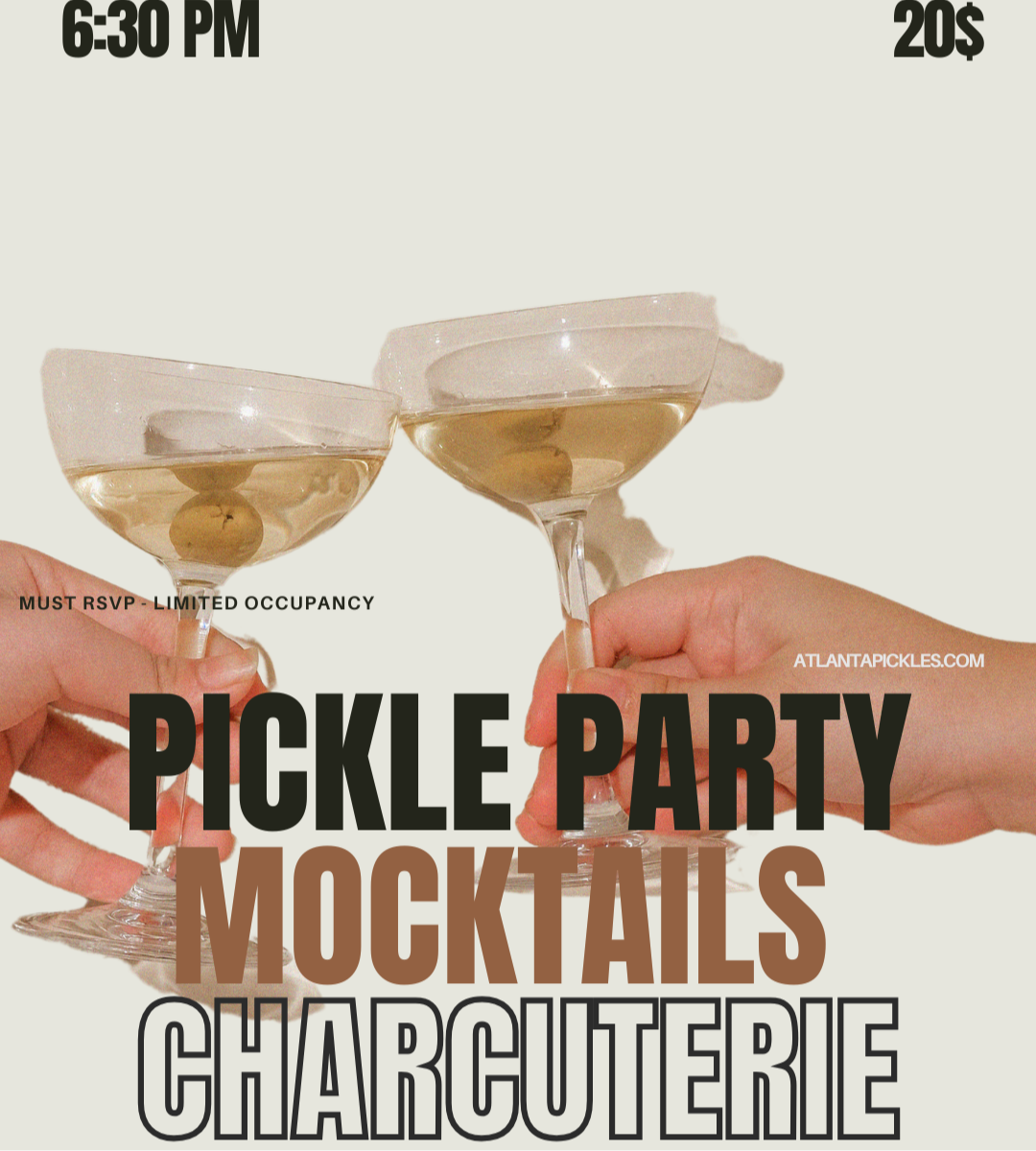 Pickle Party, Espresso Martini, DIY Mocktail, Charcuterie Boards, Dancing Music CoffeeHouse Takeover