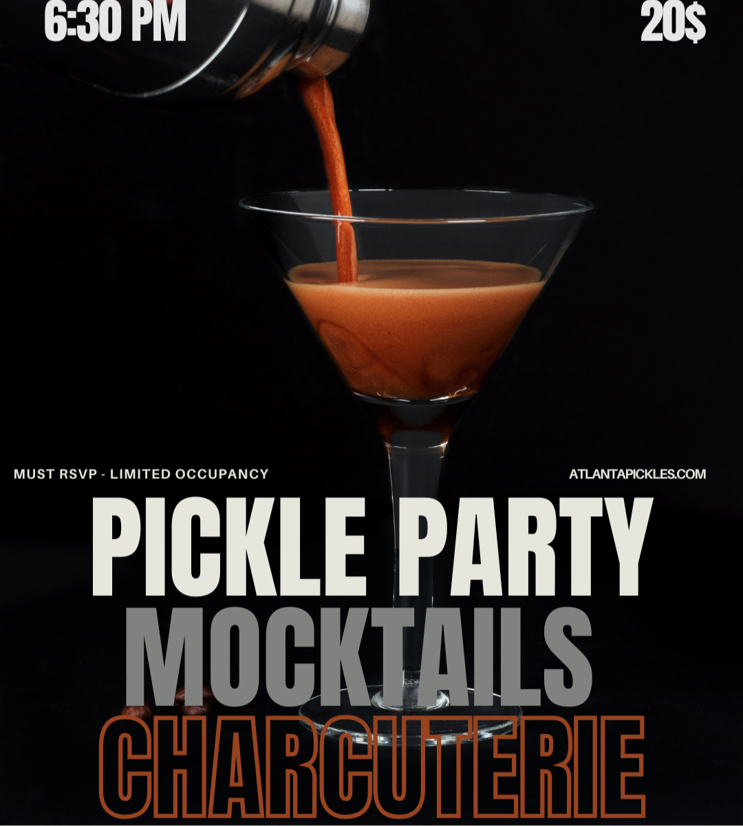 Pickle Party, Espresso Martini, DIY Mocktail, Charcuterie Boards, Dancing Music CoffeeHouse Takeover