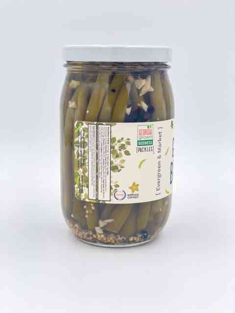 Side Label of Pickled Green Beans Jar