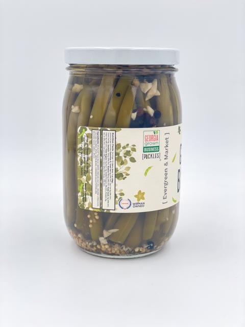 Side Label of Pickled Green Beans Jar
