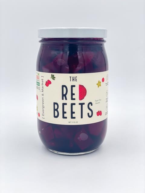 The Red Beets Pickles jar front view