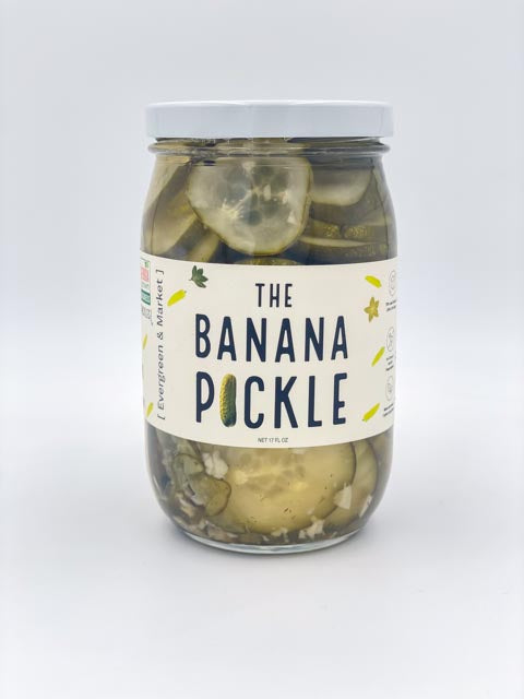 Banana Peppers Garlic Pickle in glass jar