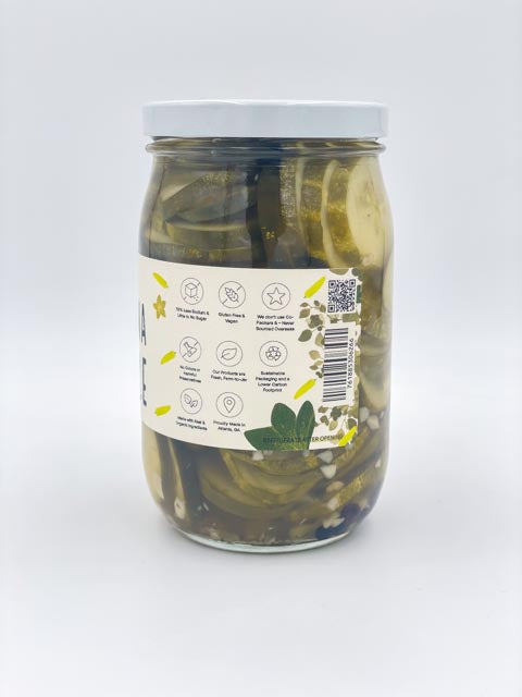 Back view of Banana Peppers Garlic Pickle jar