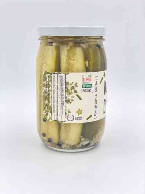 Another side view of The Kosher Dill spears pickles jar