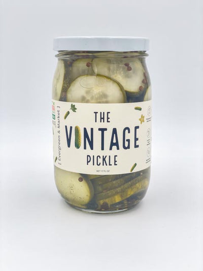 Classic Vintage Pickles in glass jar