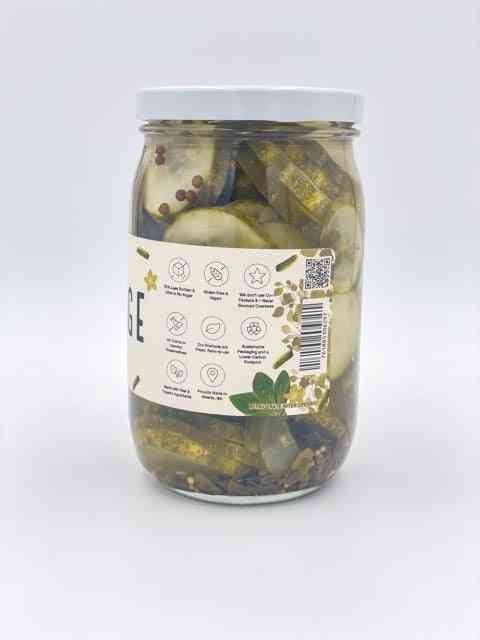Vintage Pickles jar back view