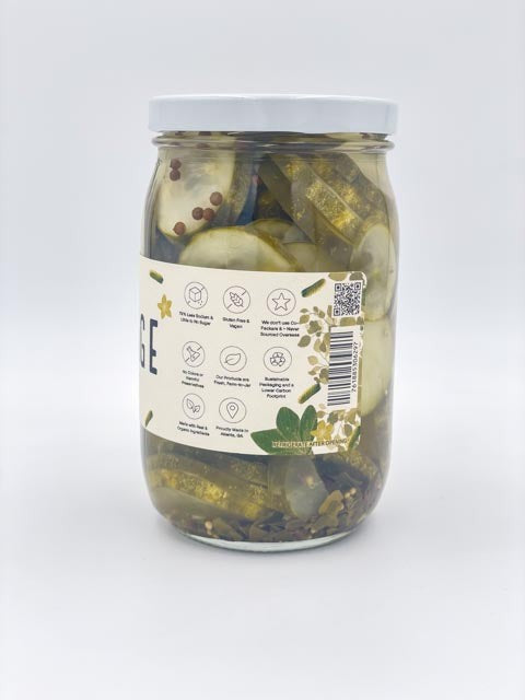 Vintage Pickles jar back view