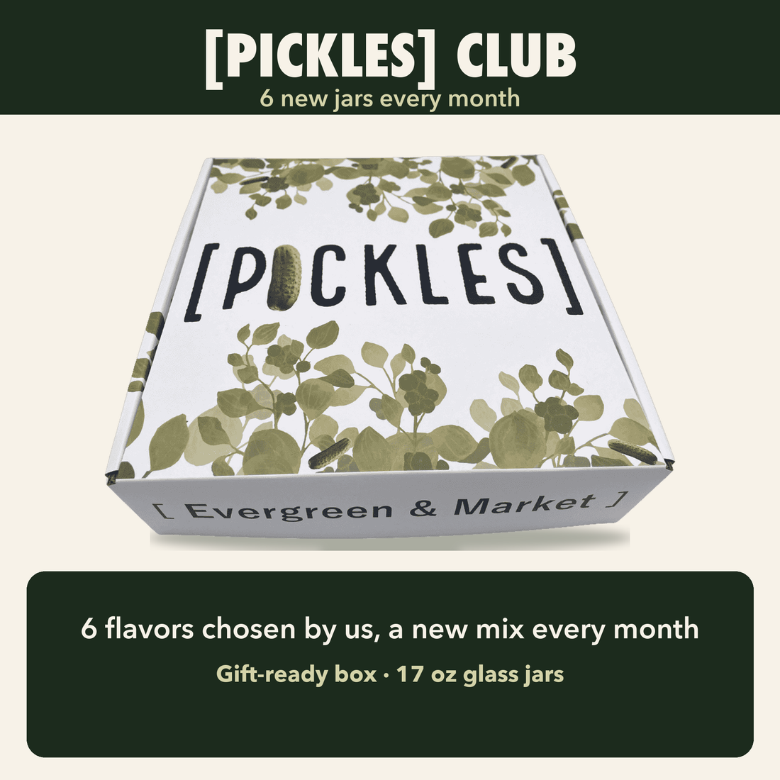 [PICKLES] CLUB - Monthly Pickle Subscription Box | 6 Jars, New Flavors Every Month