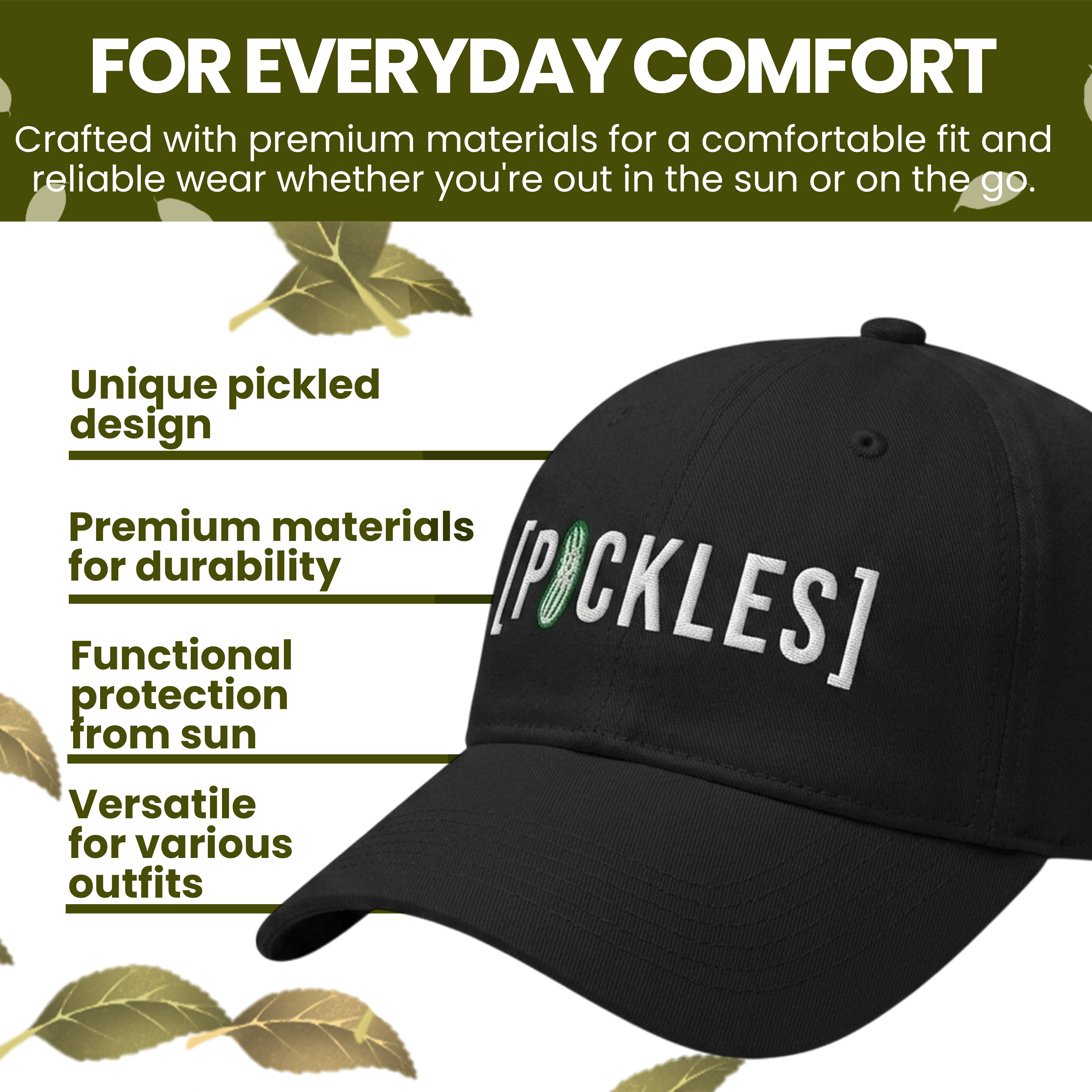 Pickle Dad Cap hat angled view