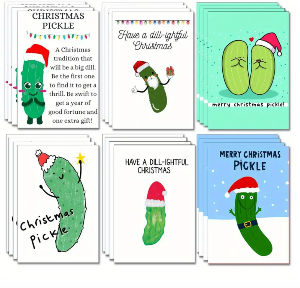 Pickle Message Card - Christmas & Birthday - Evergreen and Market