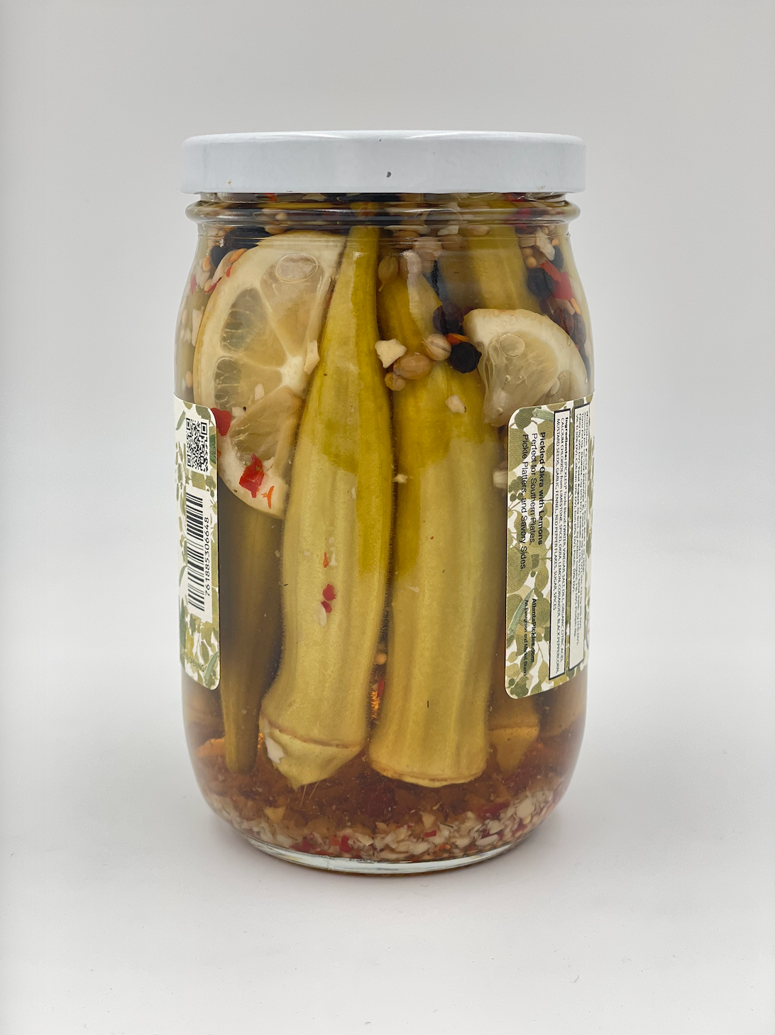 Zesty Okra Pickles 17 oz glass jar with resealable lid | Atlanta Pickles