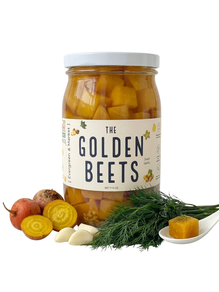 The Golden Beets — 17 oz jar of roasted pickled golden beets by [PICKLES]
