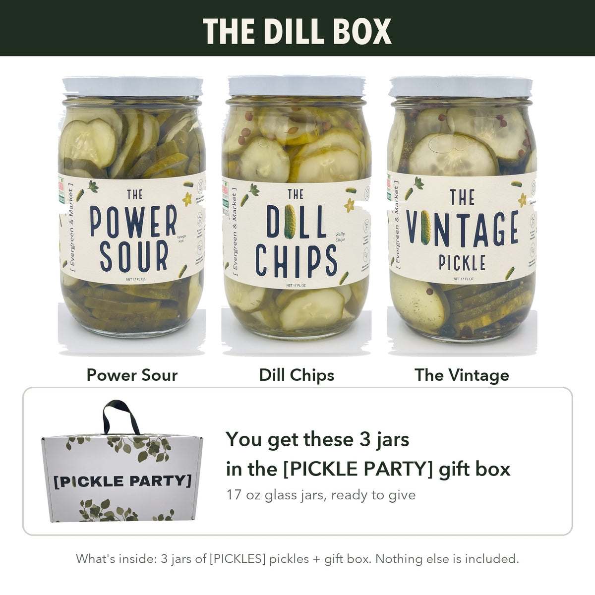 The Dill Box — 3 Dill Jars