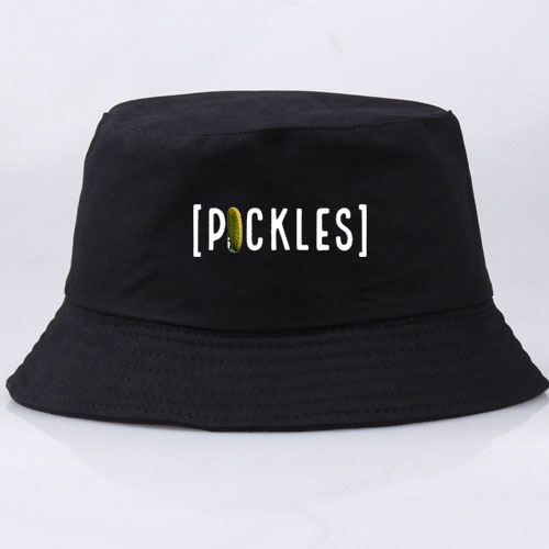 Reversible pickle bucket hat, festival print side - Atlanta Pickles