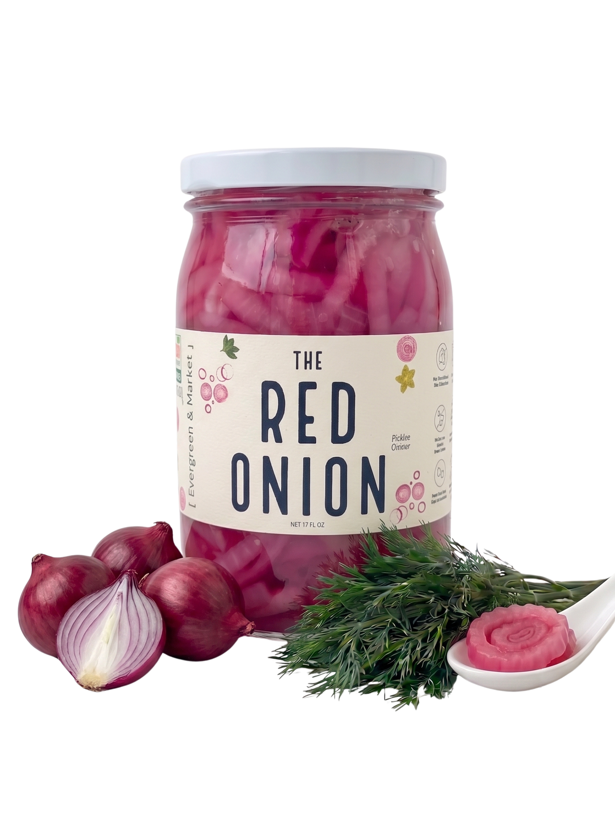 The Pickled Red Onions — 17 oz jar of pickled red onions by [PICKLES]