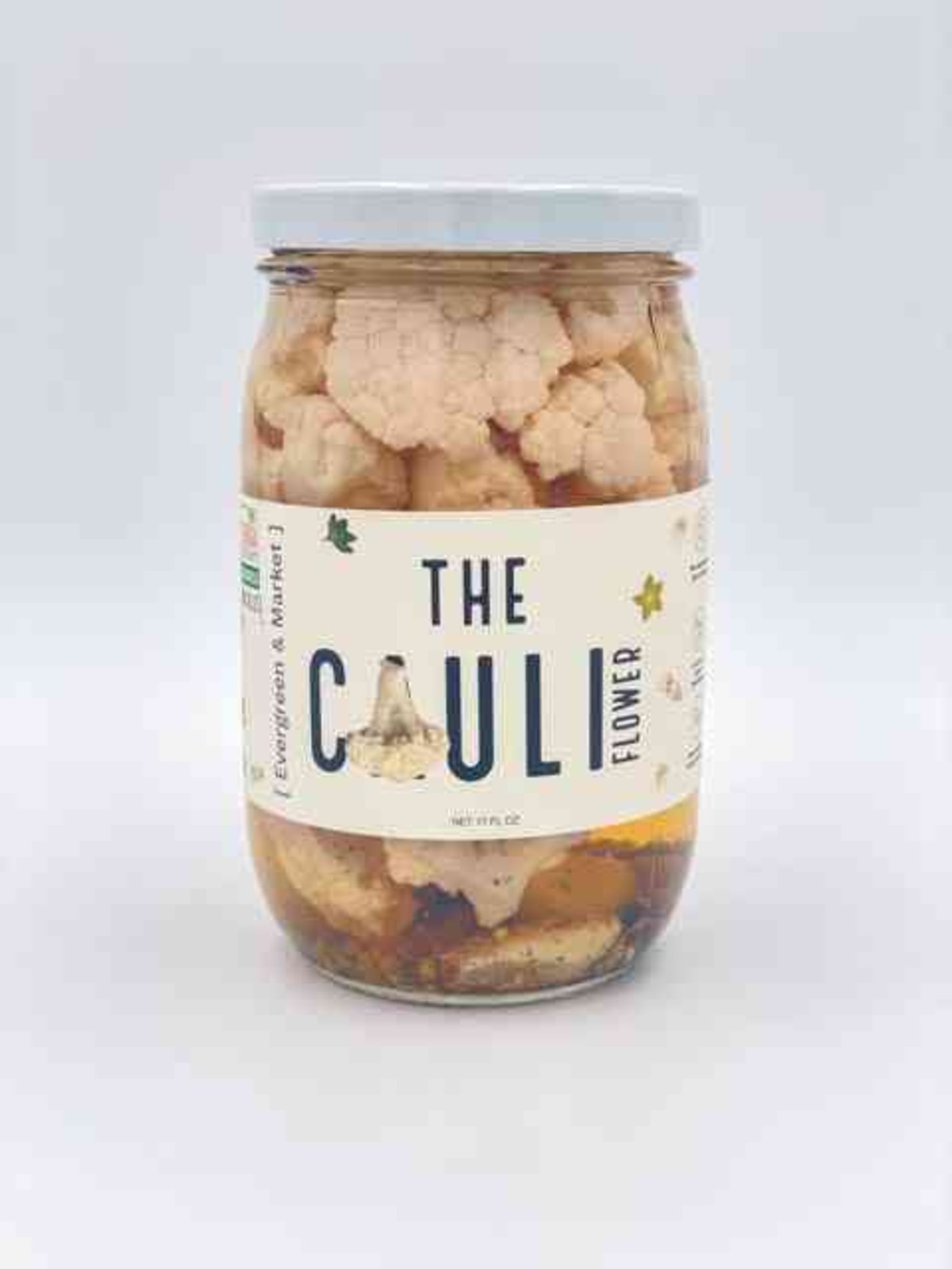 The Cauliflower pickled jar front view