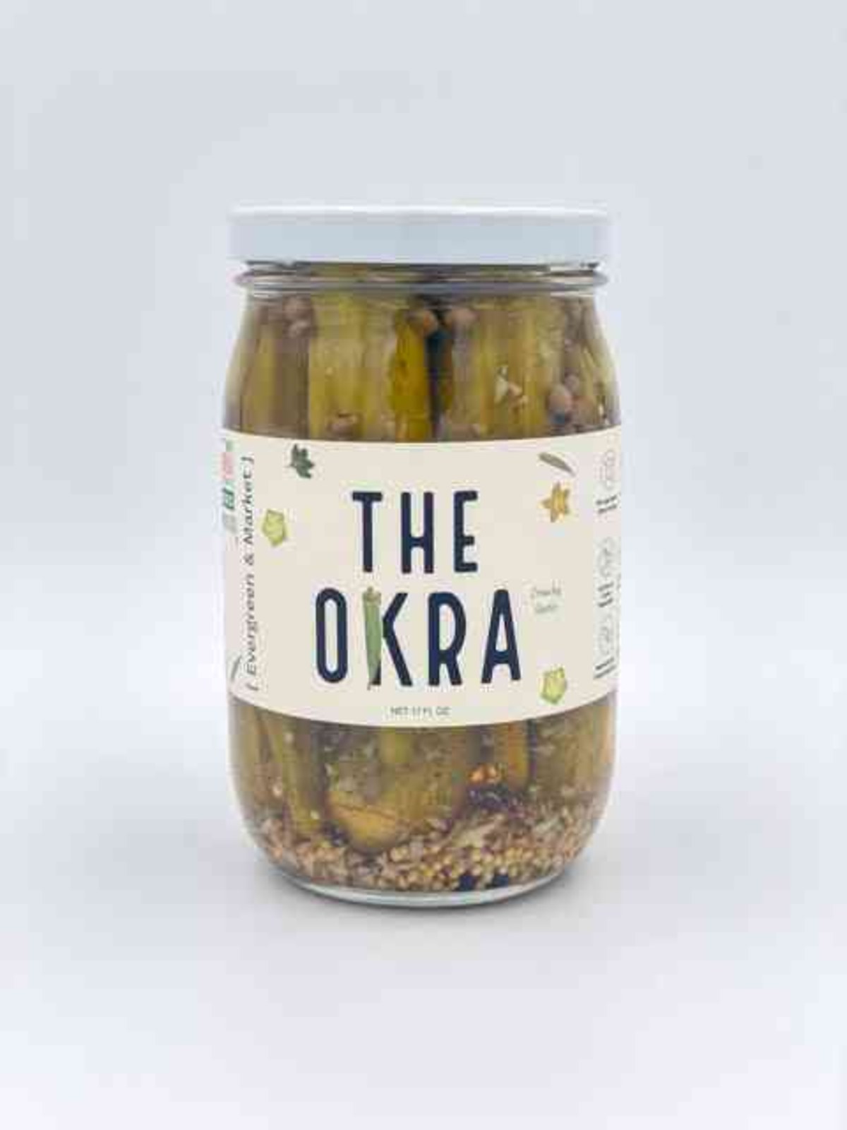 Southern pickled okra jar front view