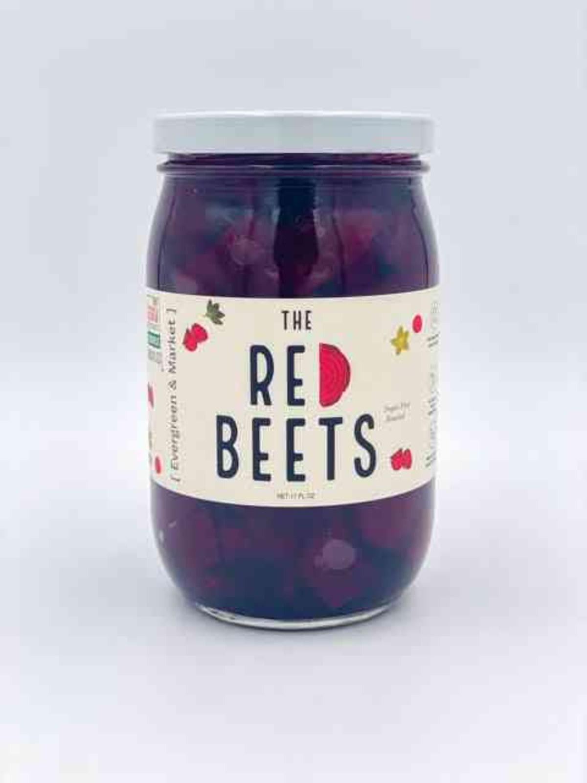 The Red Beets Pickles jar front view